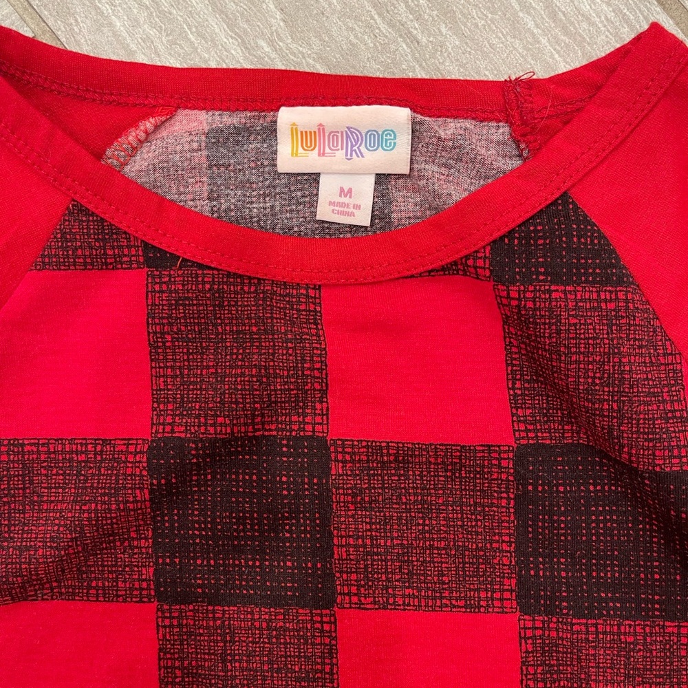 Red Plaid Lularoe Randy - Picture 2 of 2